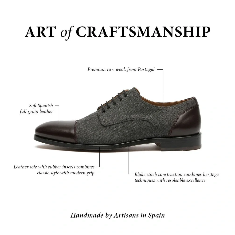 TAFT Gray and Brown Leather Sole Shoes
